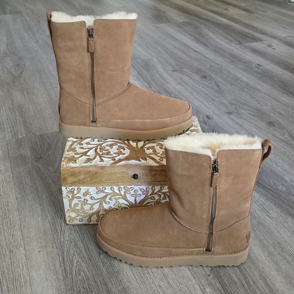 UGG Classic Zip Short Suede Boots